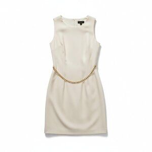 Donna Karan Sleeveless Midi Dress w/ Chain Belt | Size 12 | NWOT